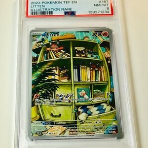 ❤️Pokemon TCG Litten Illustration Rare Card with Green and Yellow (from psa)